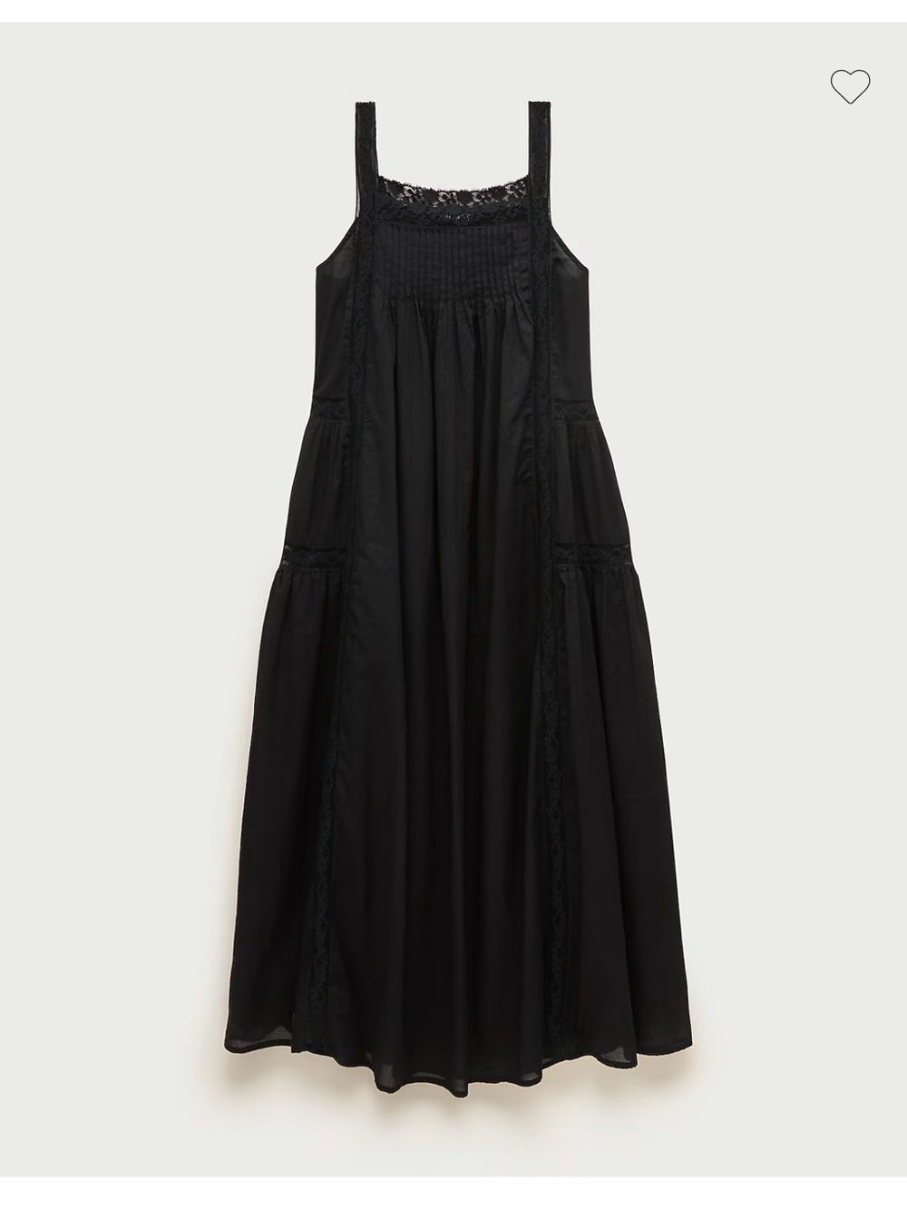 J. Crew Black Cotton Voile Lace-Trim Maxi Sundress - Small, NWOT - Doen Vibes!